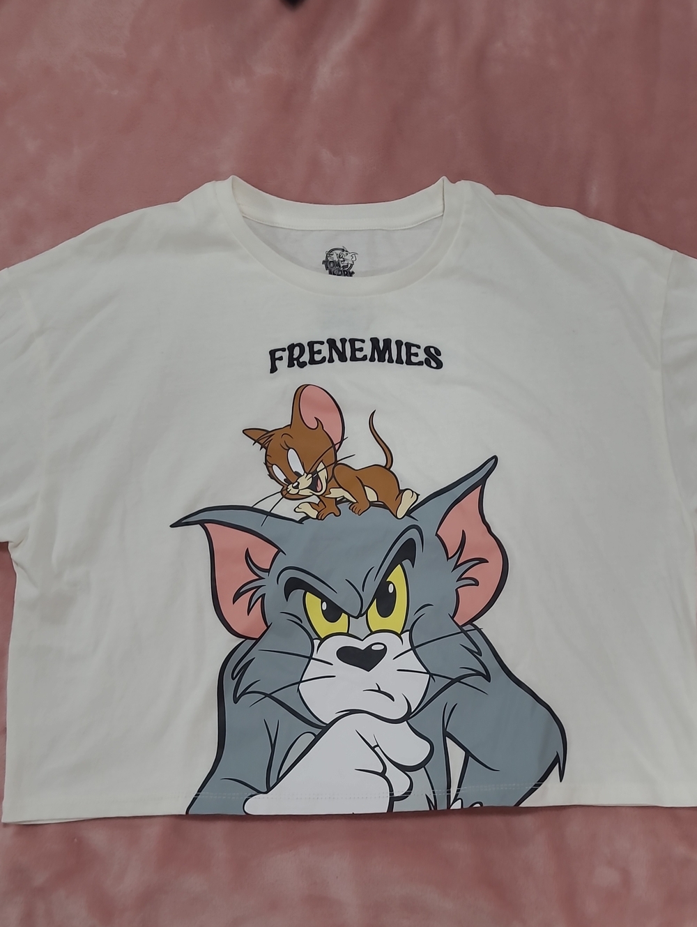 Tom & Jerry 'Frenemies' White Graphic Cat Tee